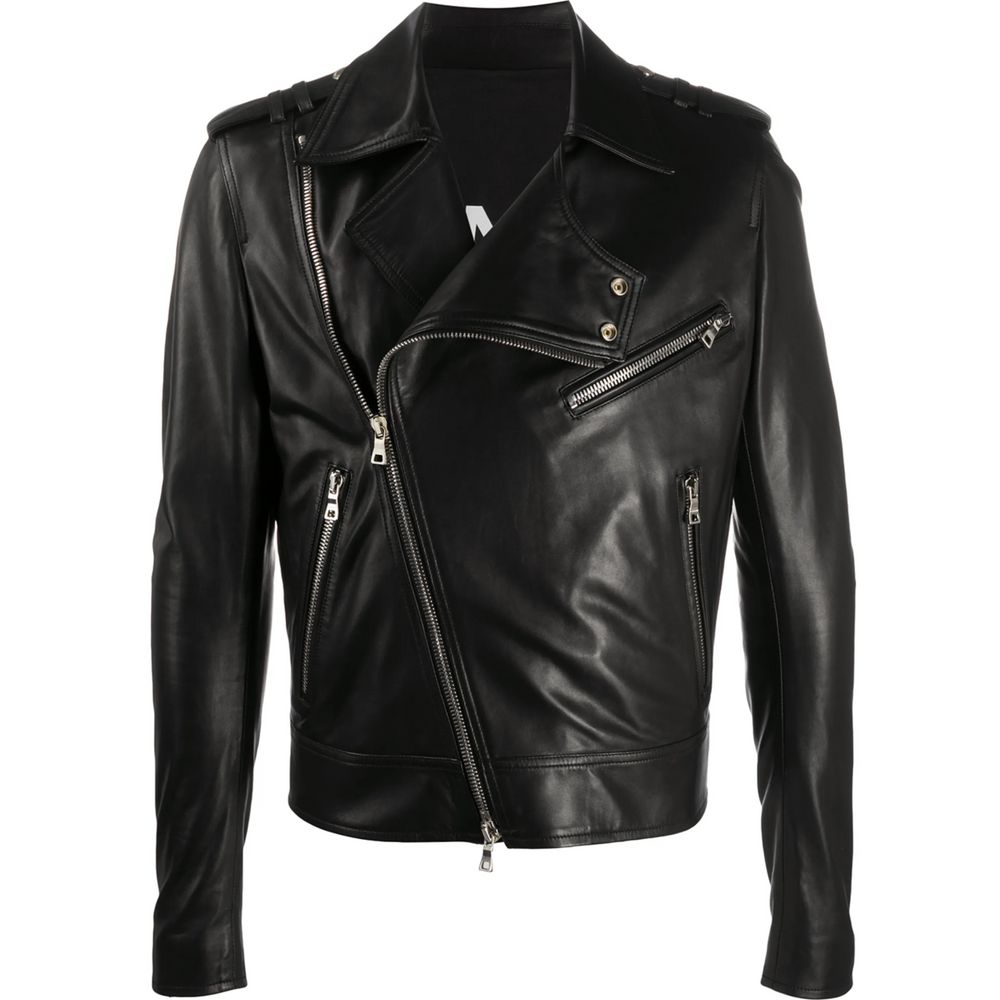 Balmain Schwarze Lederjacke