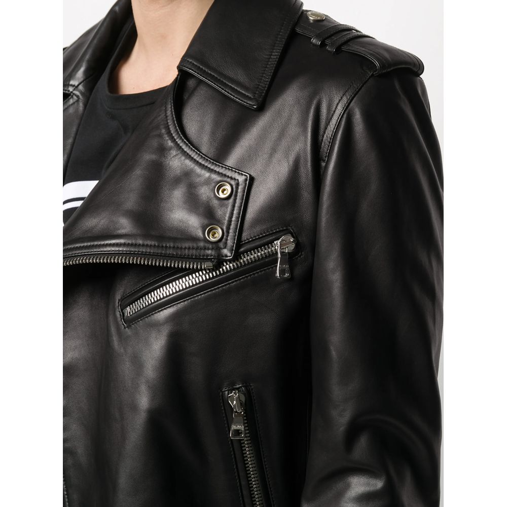 Balmain Schwarze Lederjacke