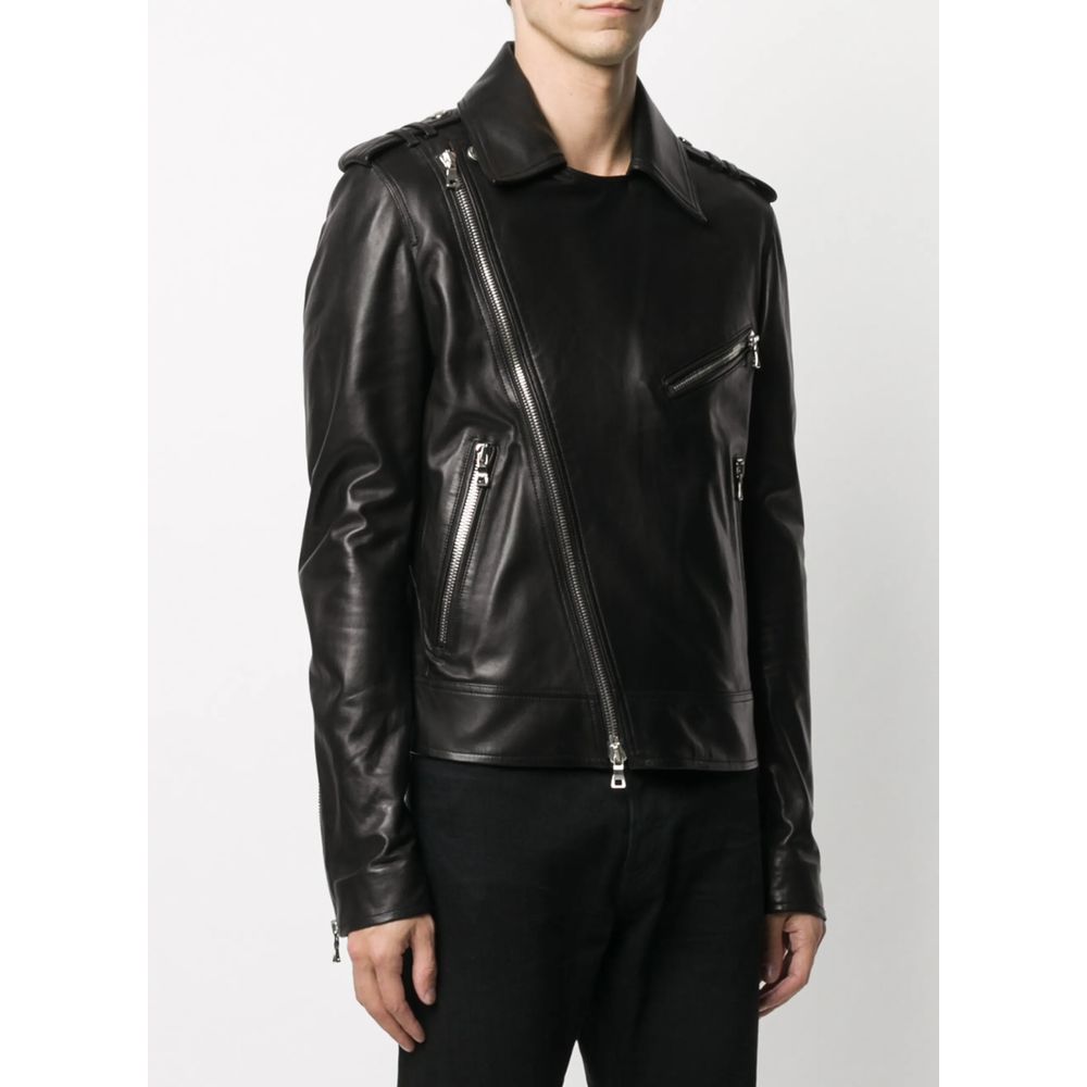 Balmain Schwarze Lederjacke