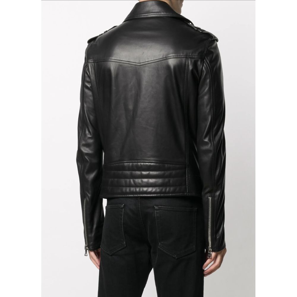 Balmain Schwarze Lederjacke