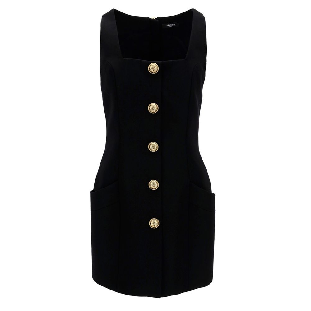 Balmain Schwarzes Kleid aus Wolle für Frauen