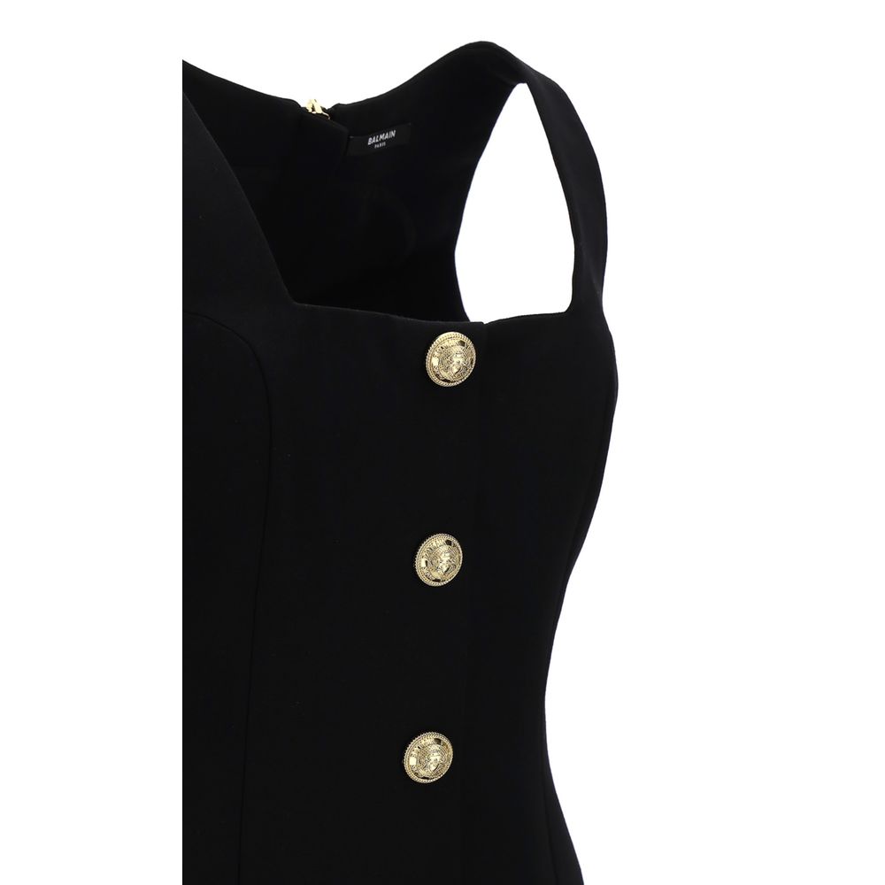 Balmain Schwarzes Kleid aus Wolle für Frauen