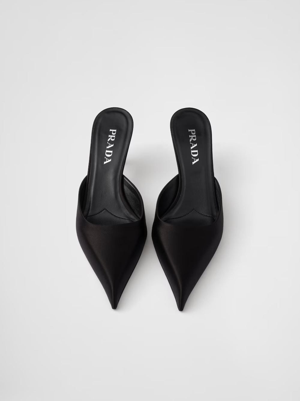 Prada Schwarzer Satin Sabot