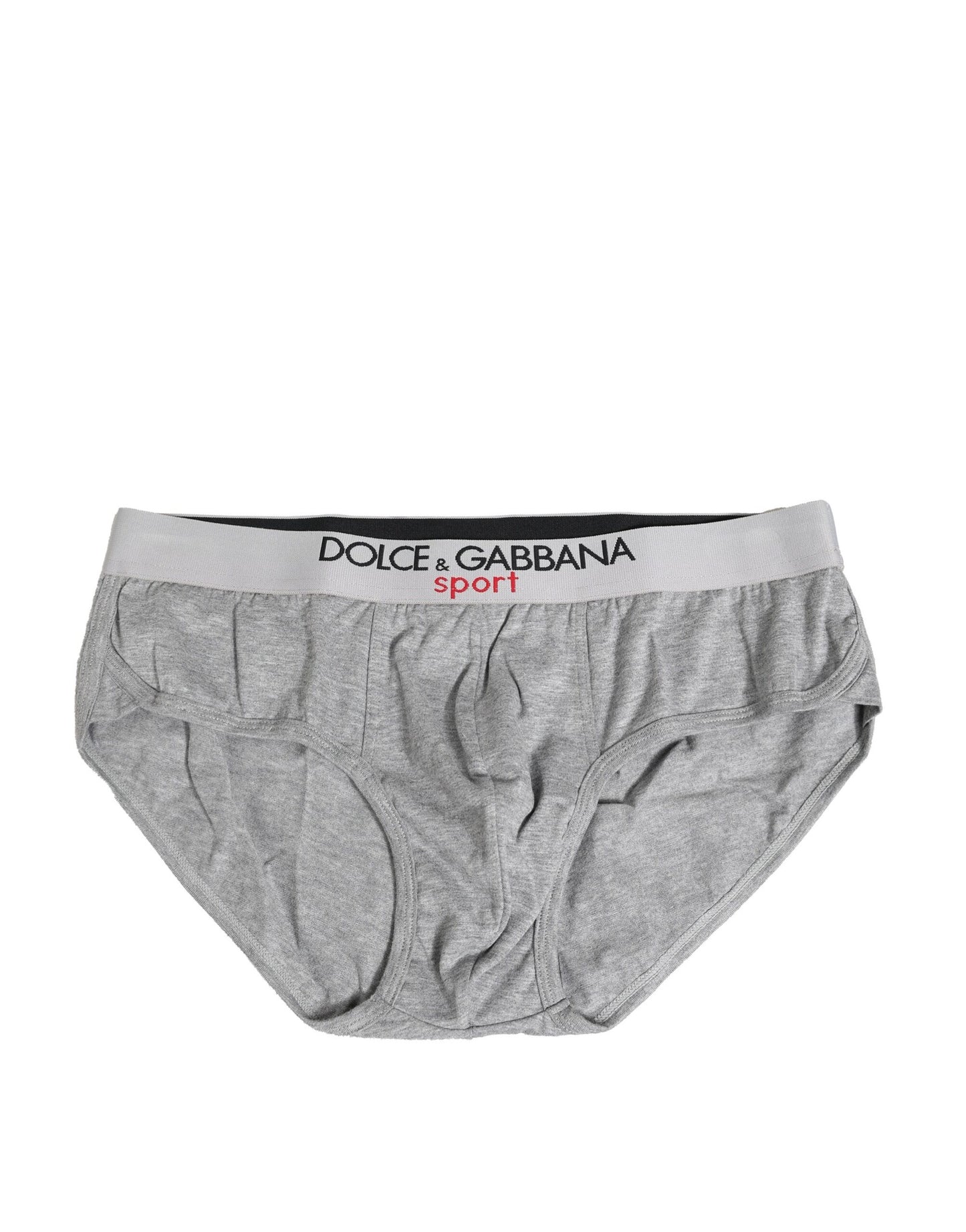 Dolce & Gabbana Graue Baumwolle Stretch Regular Herren Slip Unterwäsche