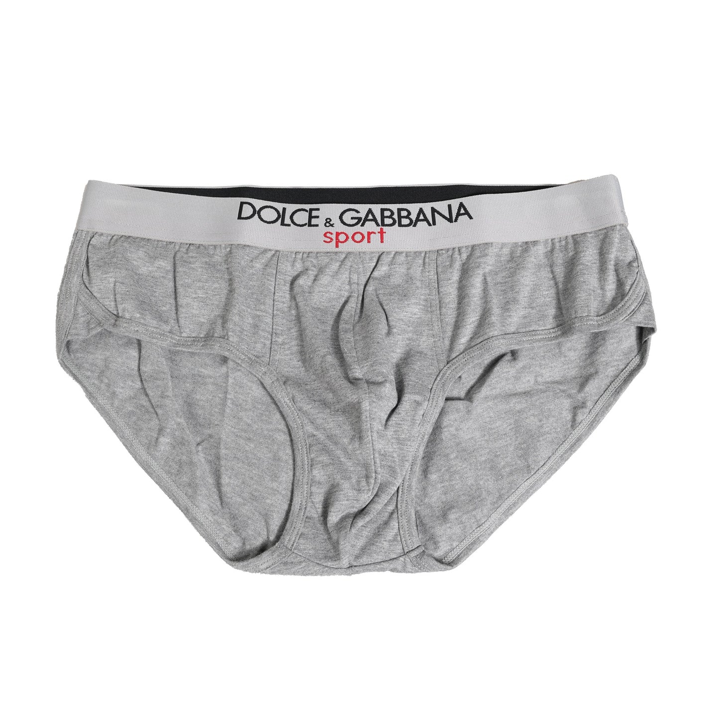Dolce & Gabbana Graue Baumwolle Stretch Regular Herren Slip Unterwäsche