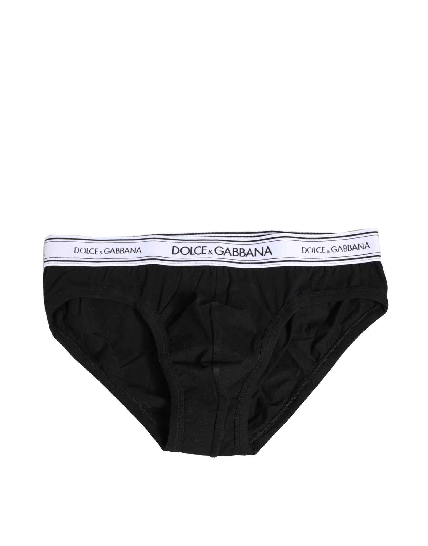 Dolce & Gabbana Schwarzer Cotton Stretch Regular Slip Unterwäsche