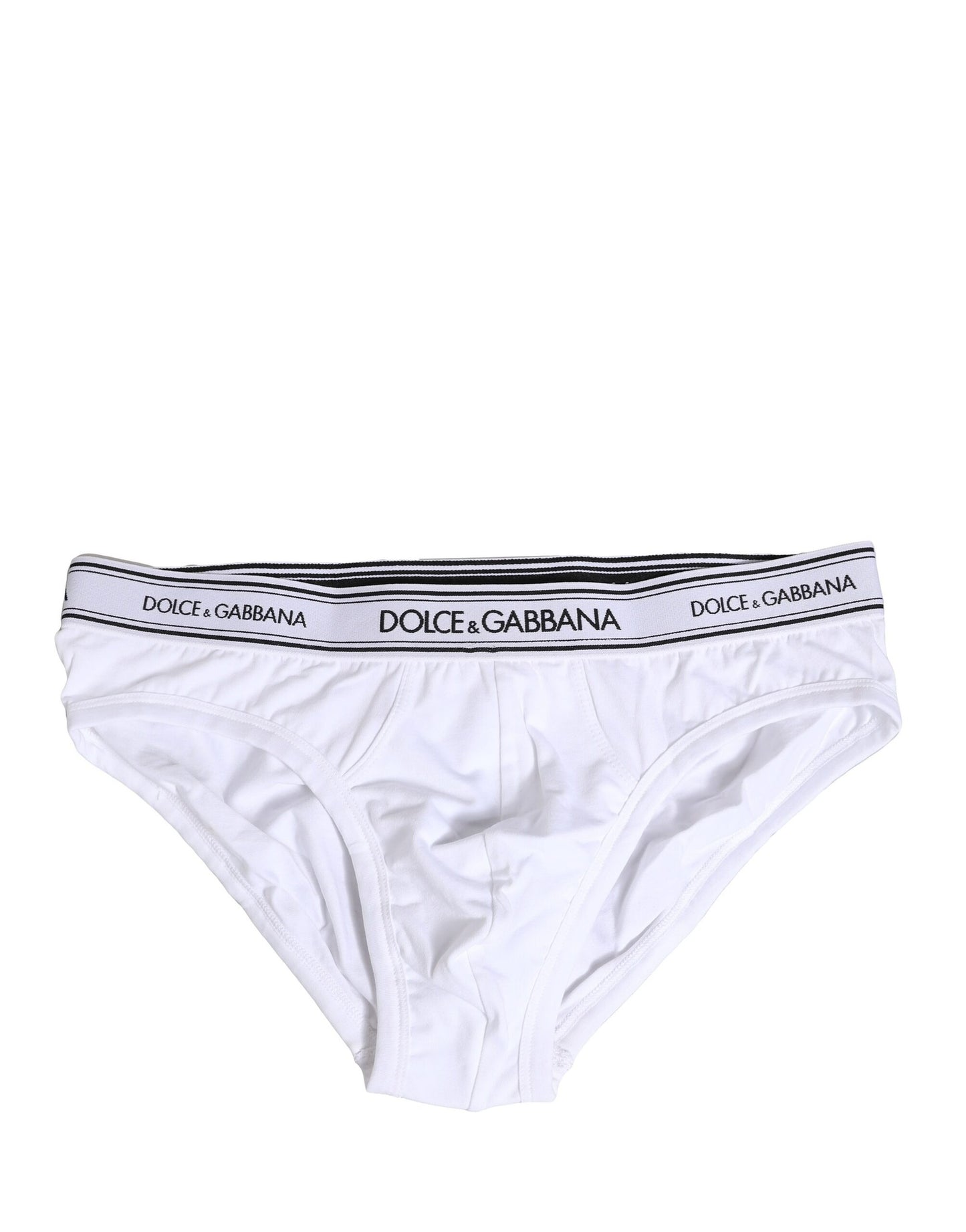 Dolce & Gabbana Weißer Baumwoll-Stretch-Slip Regular Unterwäsche