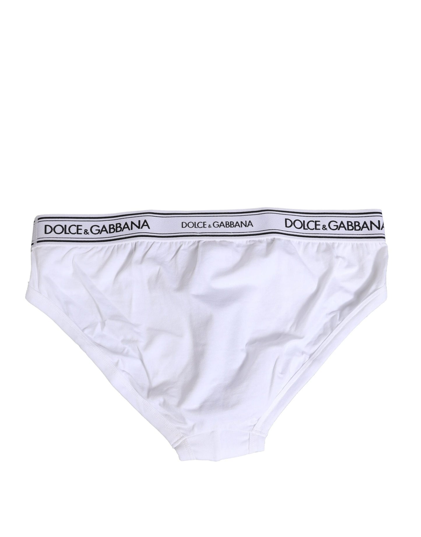 Dolce & Gabbana Weißer Baumwoll-Stretch-Slip Regular Unterwäsche