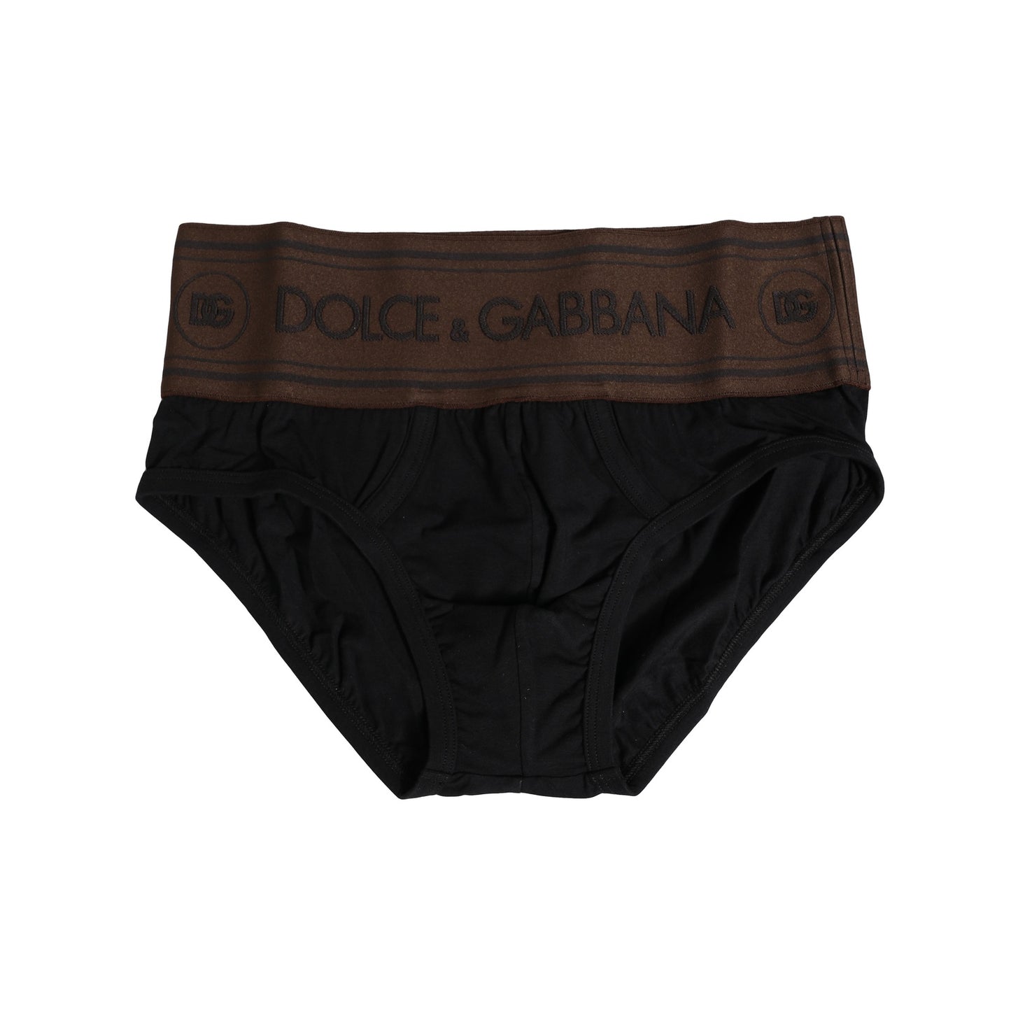 Dolce & Gabbana Schwarzer Cotton Stretch Regular Slip Unterwäsche