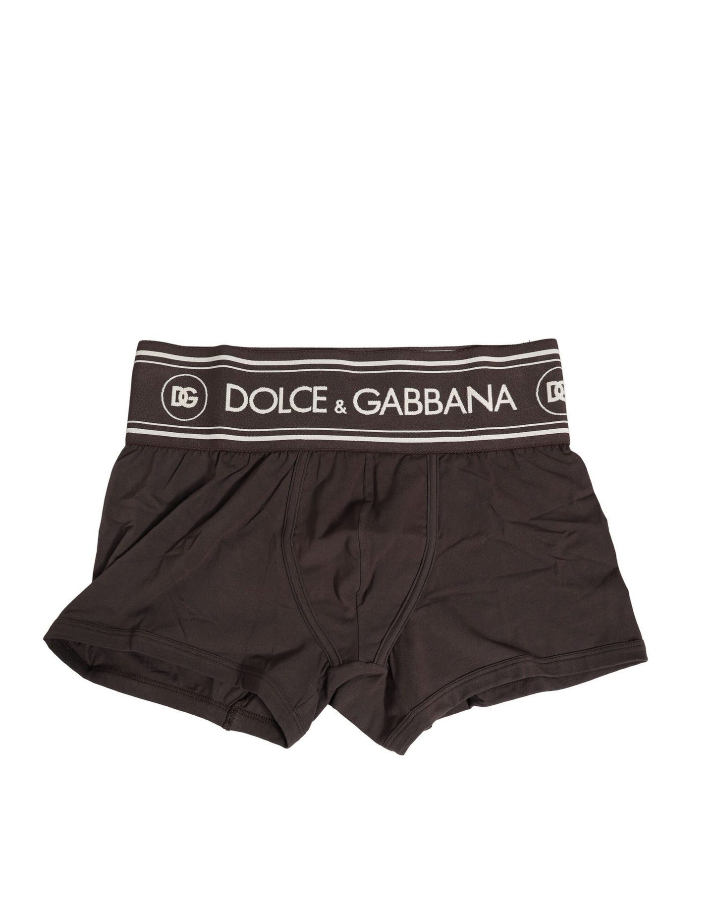Dolce & Gabbana Brown Cotton Stretch Regular Boxer Unterwäsche