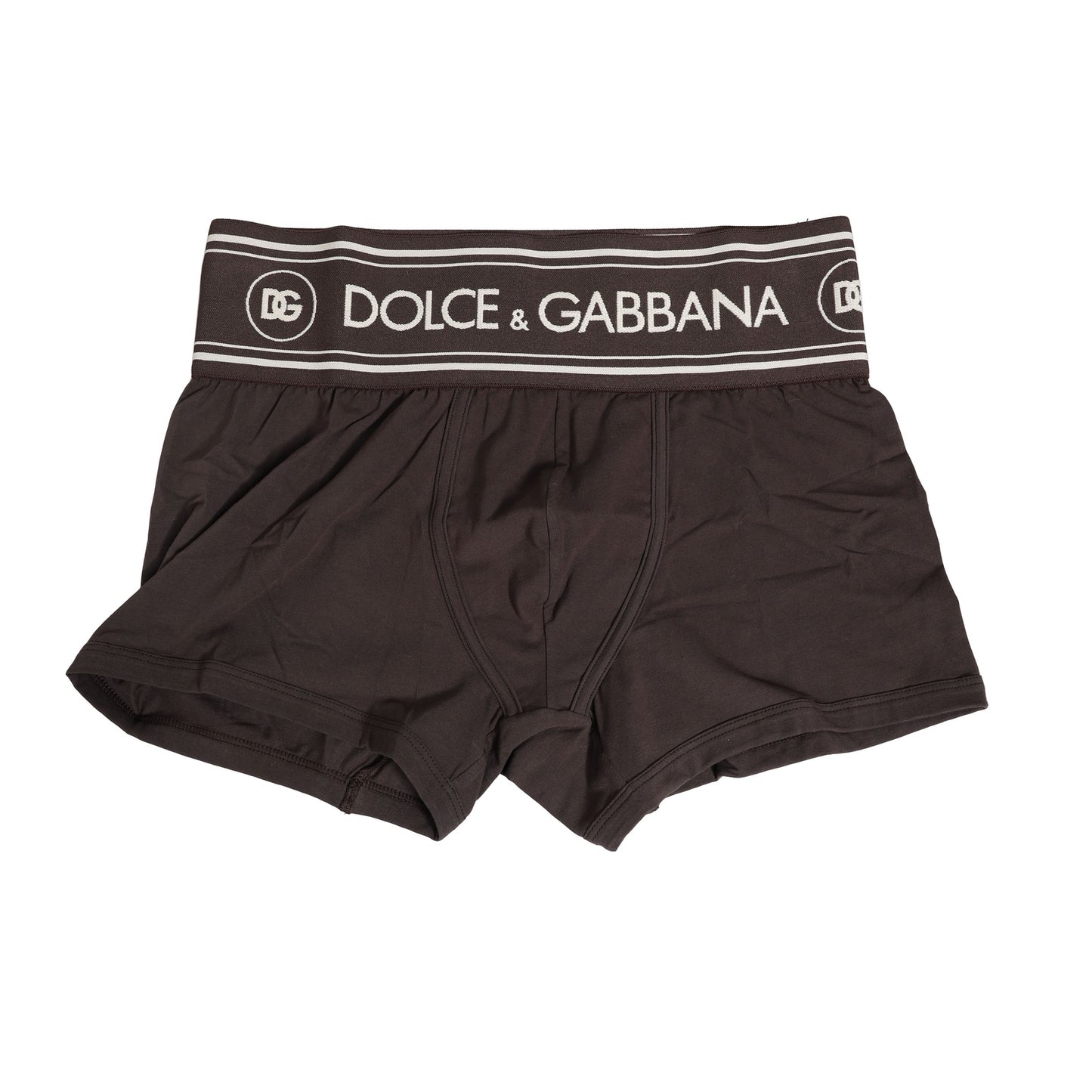 Dolce & Gabbana Brown Cotton Stretch Regular Boxer Unterwäsche