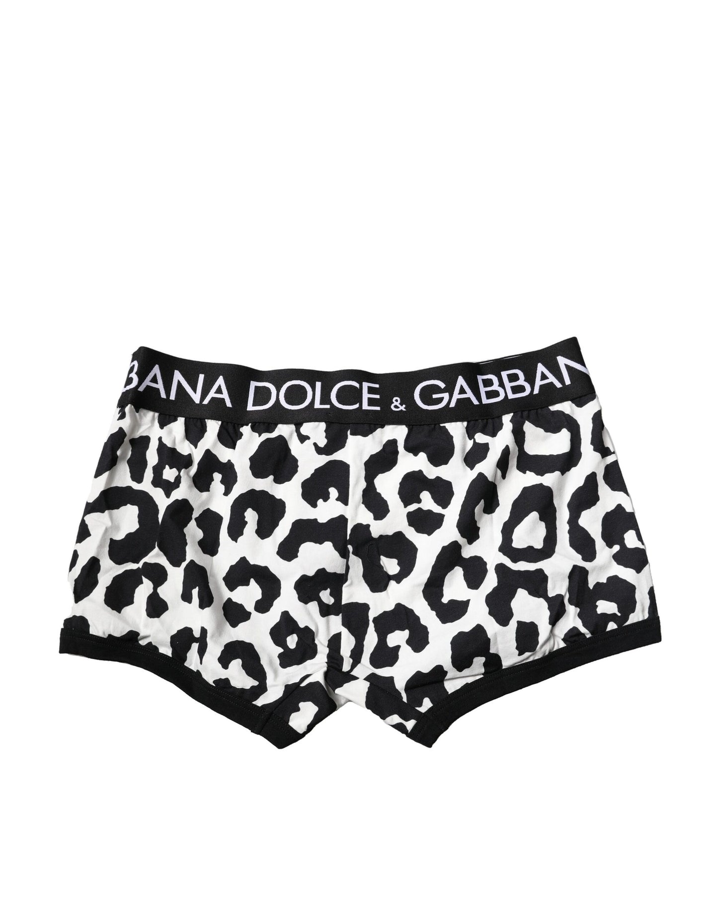 Dolce & Gabbana Schwarz Weiß Leopard Print Logo Boxer Unterwäsche