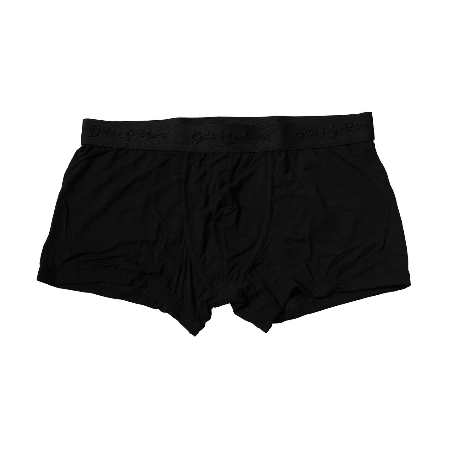 Dolce & Gabbana Schwarze Logo-Bund Stretch Boxer-Unterwäsche