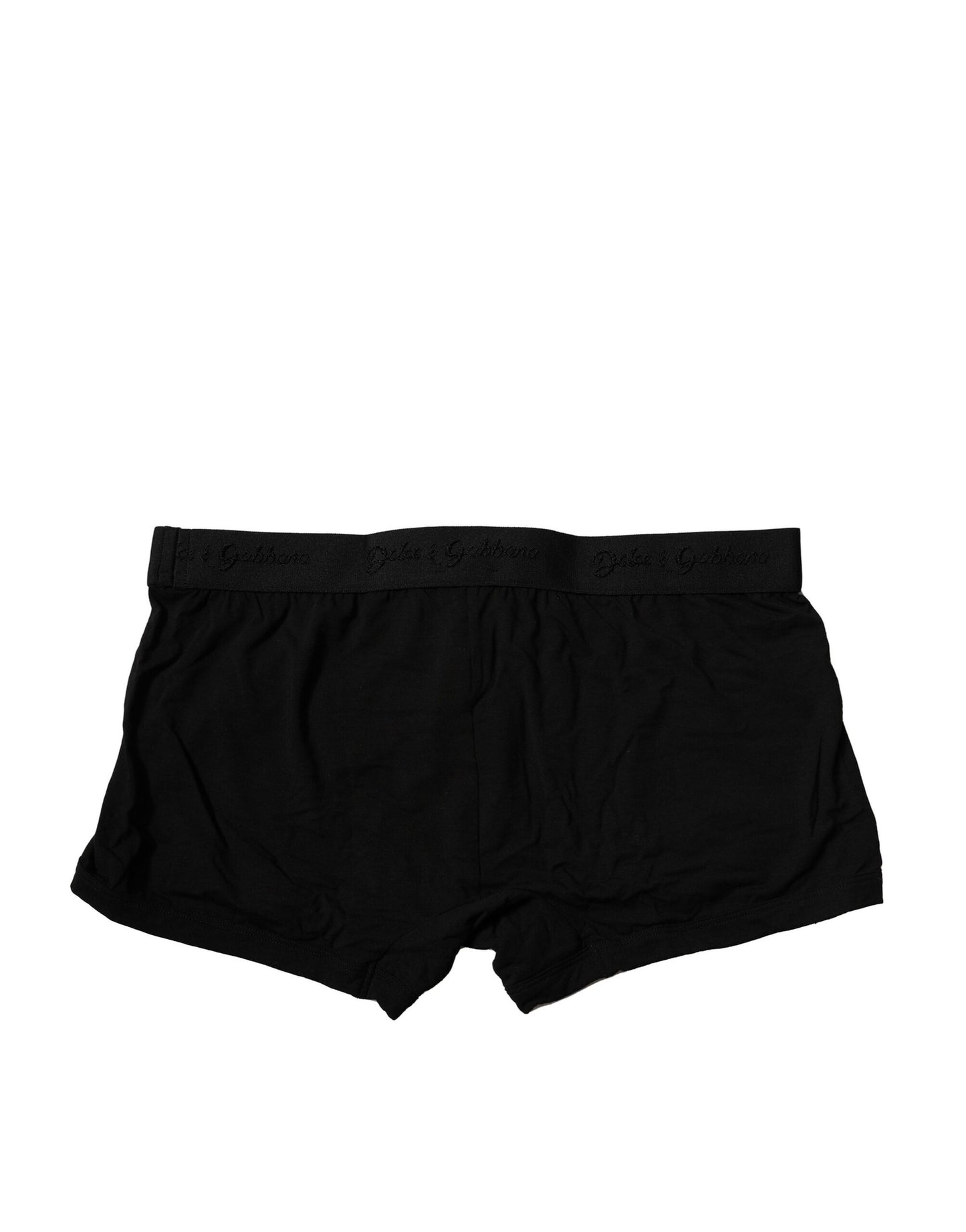 Dolce & Gabbana Schwarze Logo-Bund Stretch Boxer-Unterwäsche