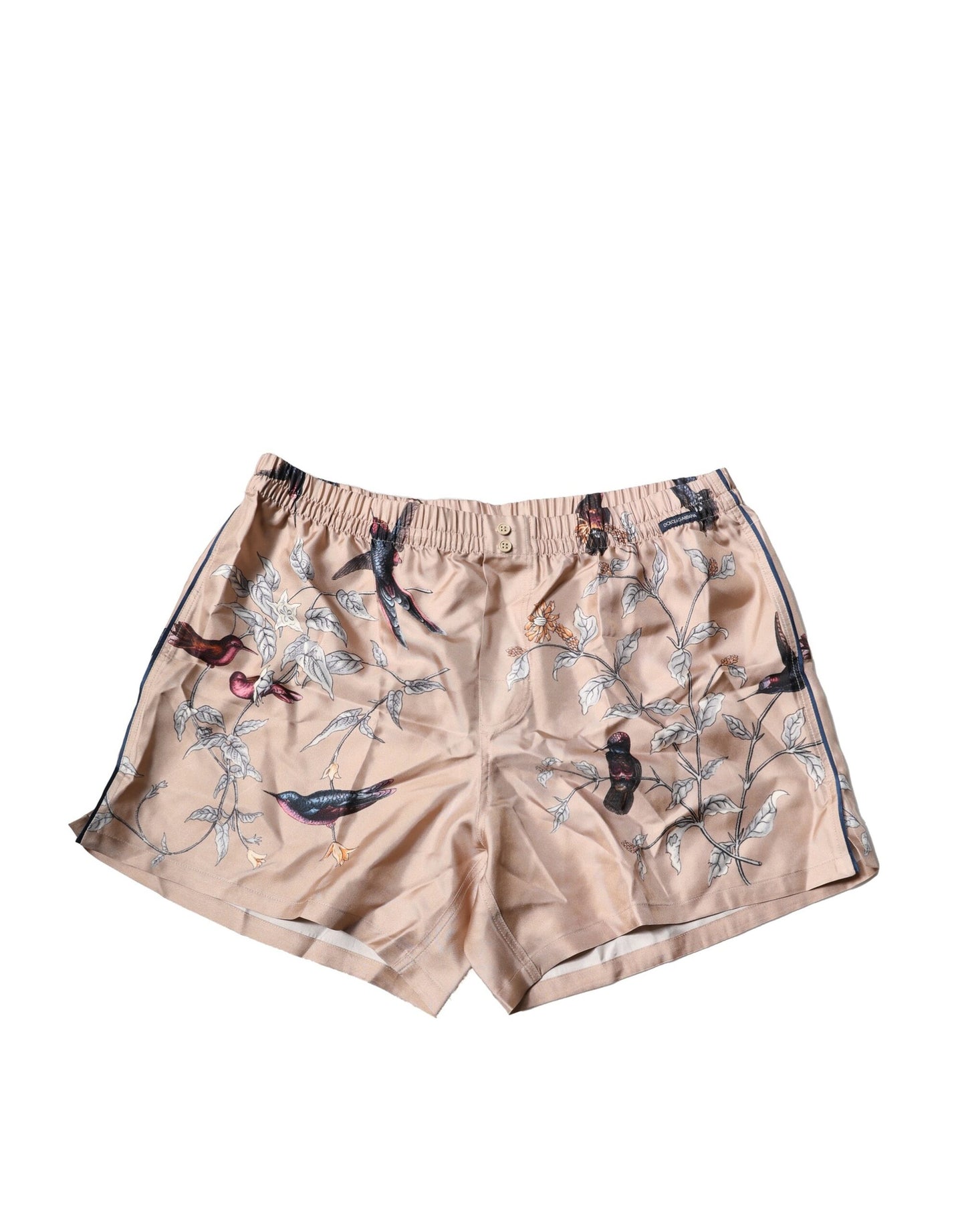Dolce & Gabbana Pfirsich Vögel Bedruckte Strandbekleidung Shorts Bademode