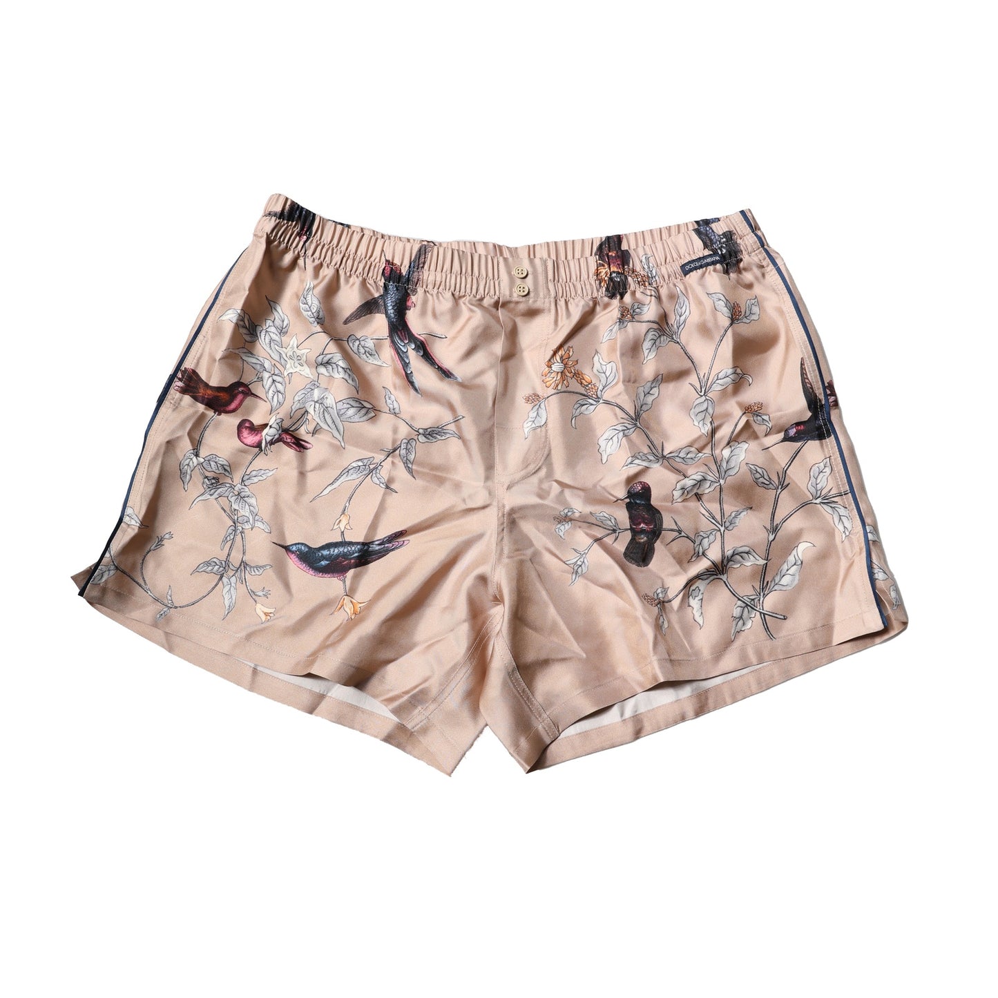 Dolce & Gabbana Pfirsich Vögel Bedruckte Strandbekleidung Shorts Bademode