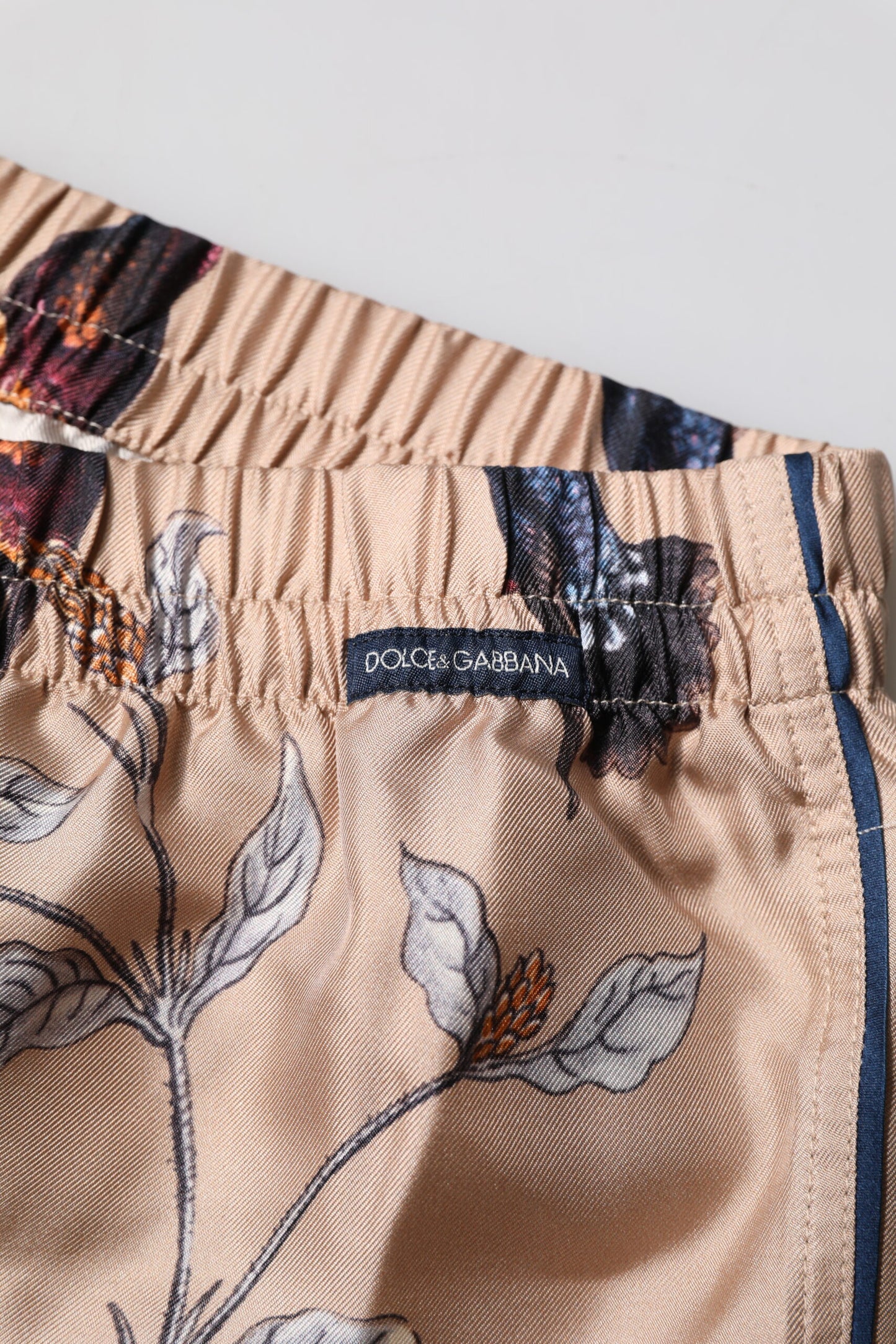 Dolce & Gabbana Pfirsich Vögel Bedruckte Strandbekleidung Shorts Bademode