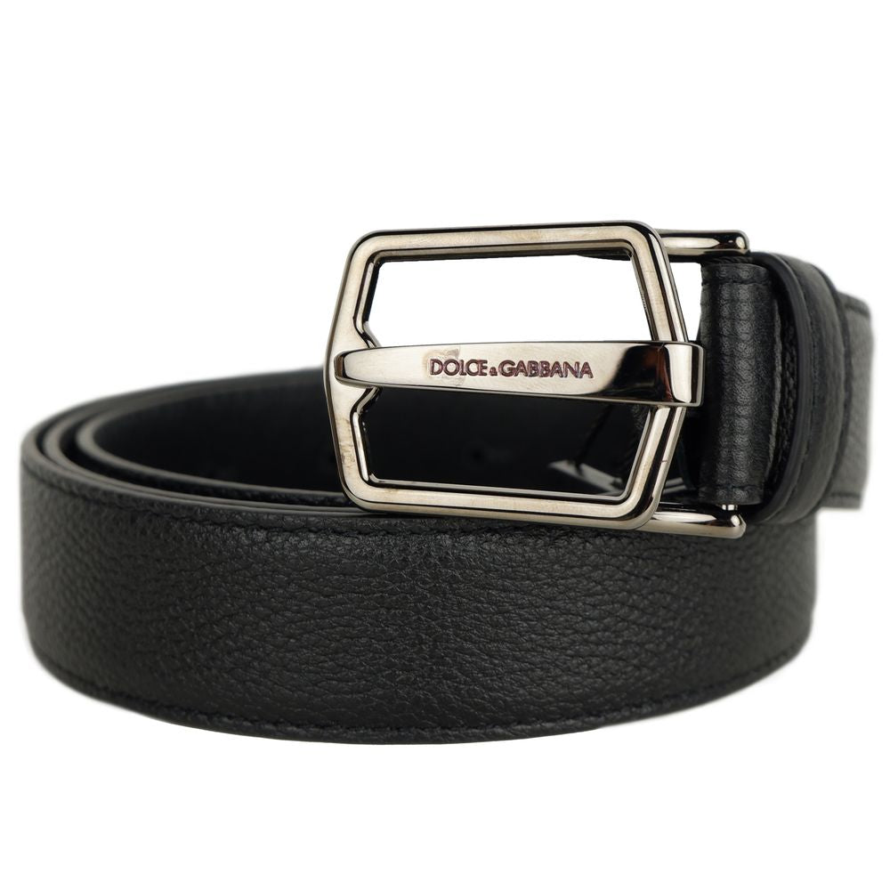 Dolce & Gabbana Gürtel aus schwarzem Kalbsleder