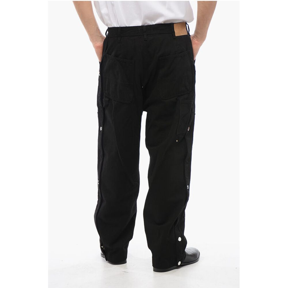 1989 Studio Baggy Fit Freizeithosen mit Reißverschluss und Druckknöpfen Knöchel