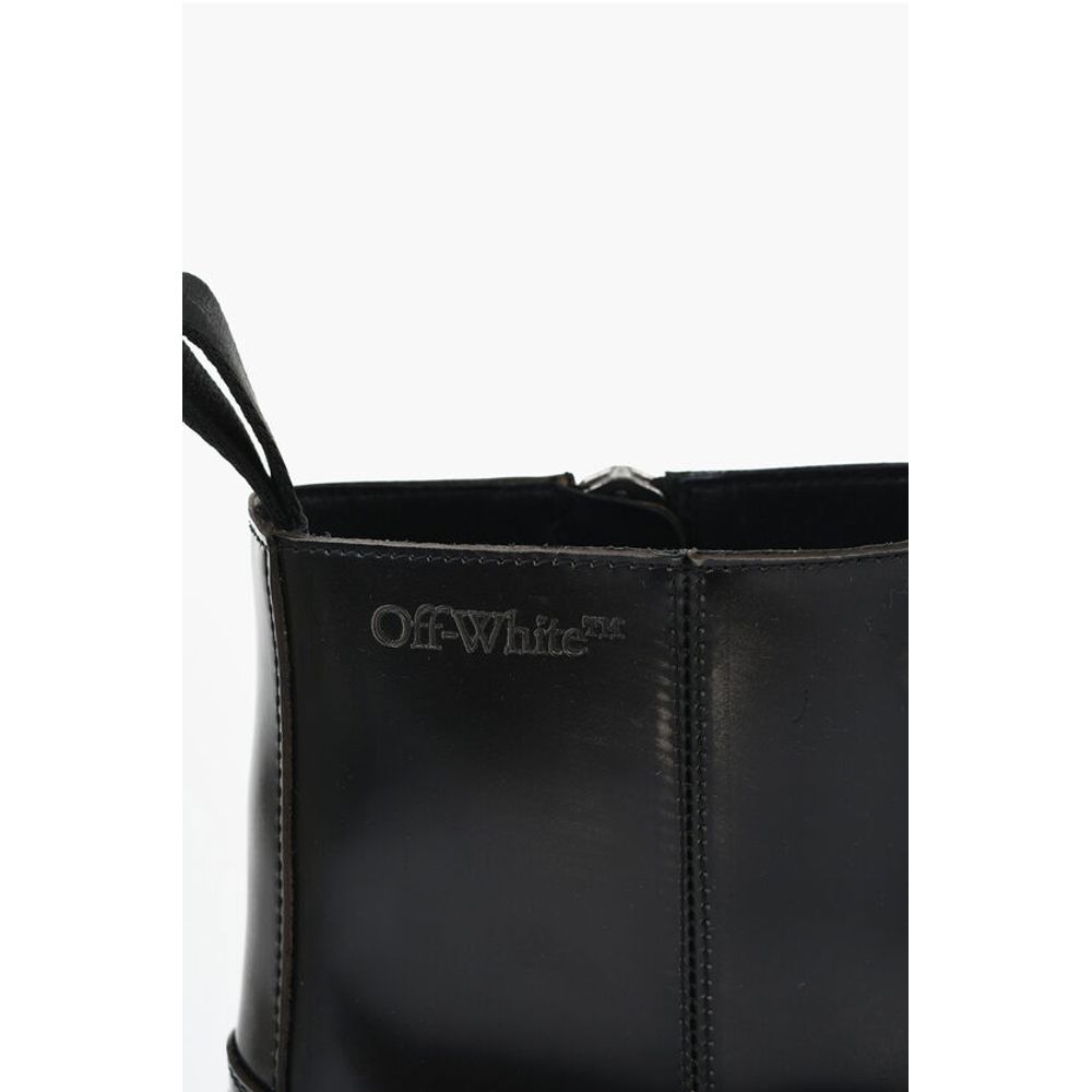Off-White Lederstiefel MOTOR mit geprägter, klobiger Sohle