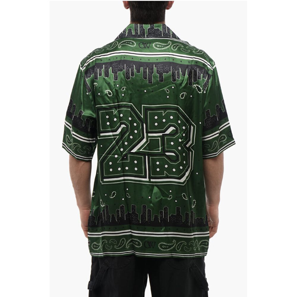 Off-White Satin BANDANA Bowling-Hemd