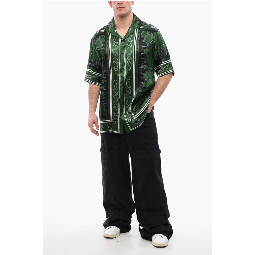 Off-White Satin BANDANA Bowling-Hemd