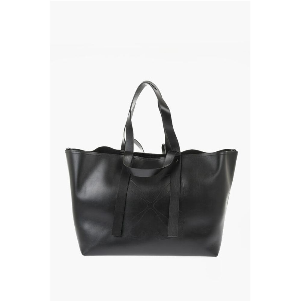 Off-White Einfarbige Leder-Wochenendtasche