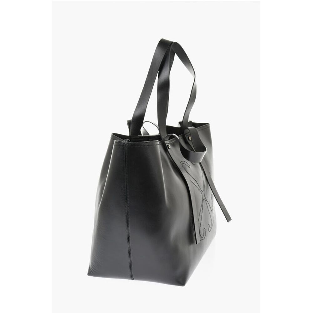 Off-White Einfarbige Leder-Wochenendtasche
