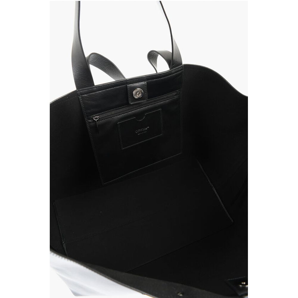 Off-White Einfarbige Leder-Wochenendtasche
