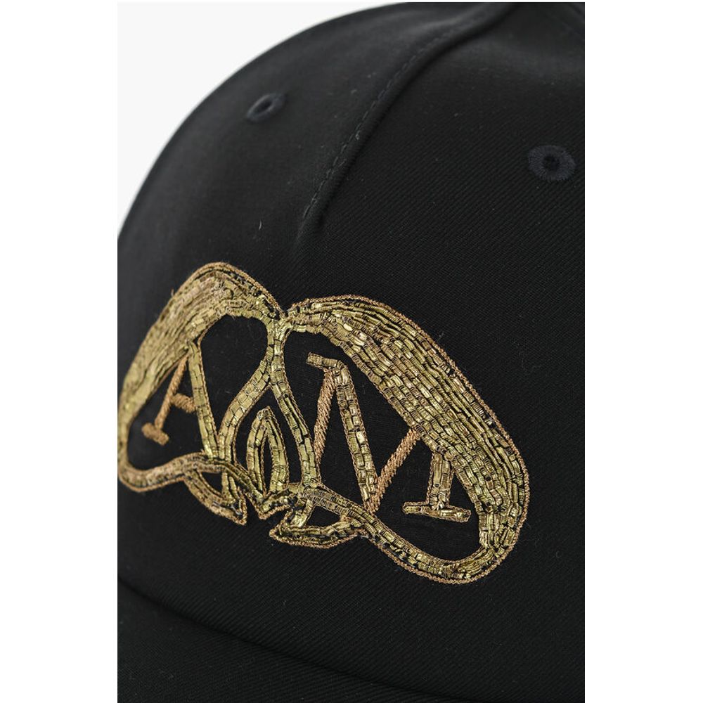 Alexander McQueen Wollmütze mit Lurex-Stickerei