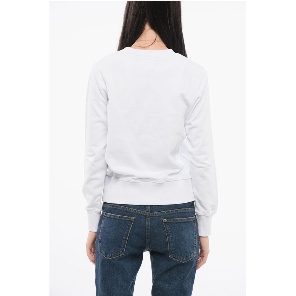 Versace JEANS COUTURE Sweatshirt mit Rundhalsausschnitt MIRROR und Lamè-Logo