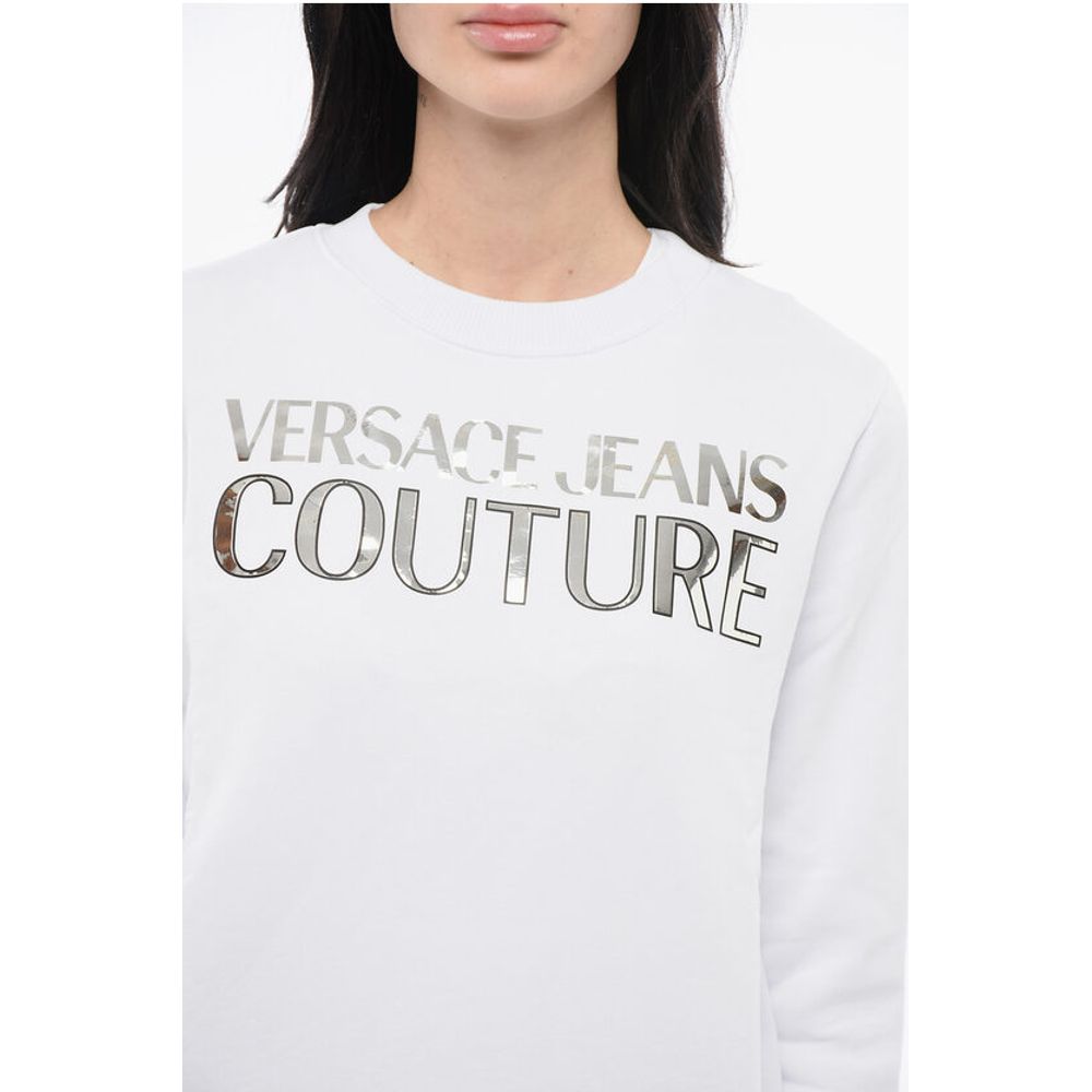 Versace JEANS COUTURE Sweatshirt mit Rundhalsausschnitt MIRROR und Lamè-Logo