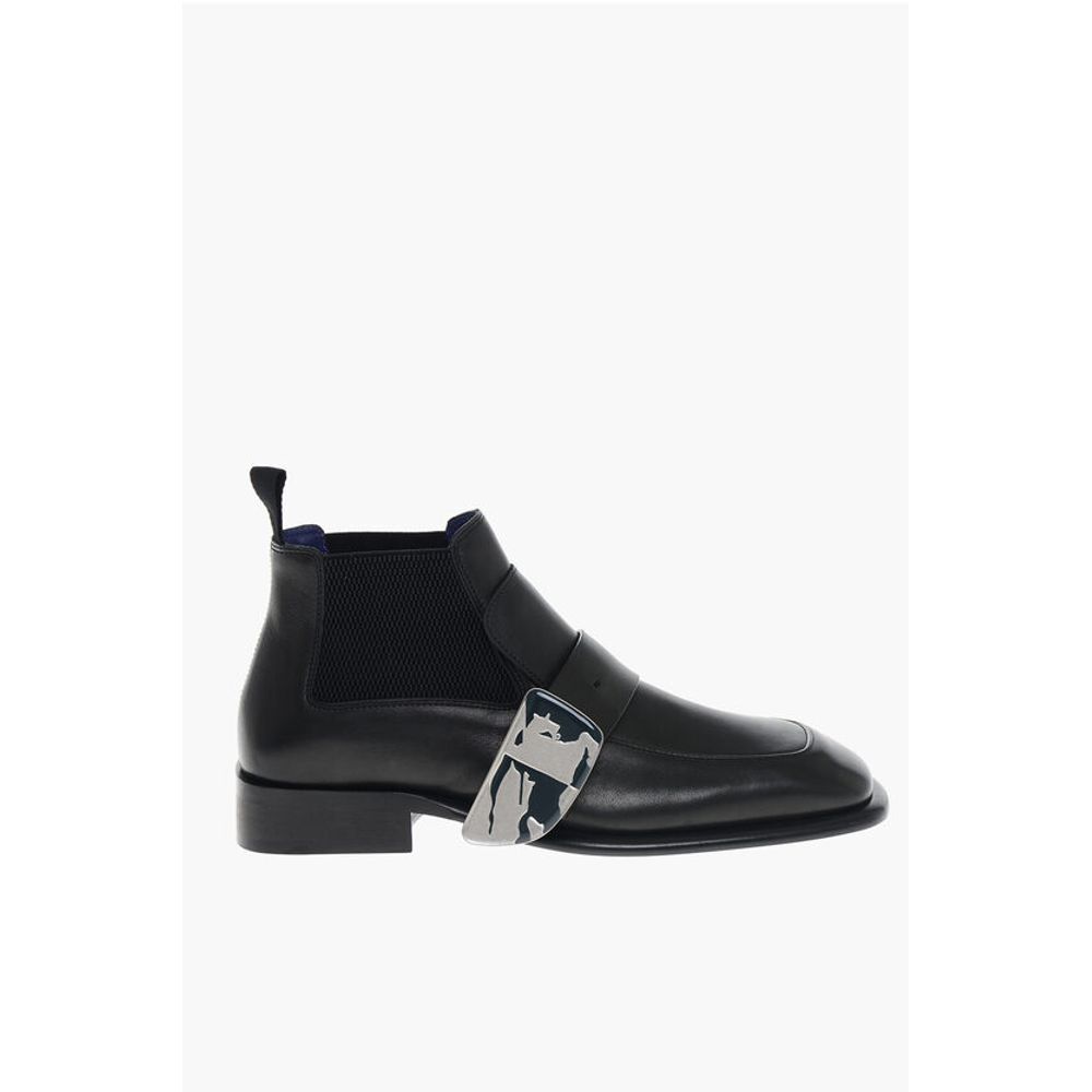 Burberry Chelsea-Stiefel aus Leder mit EDK-Schnalle