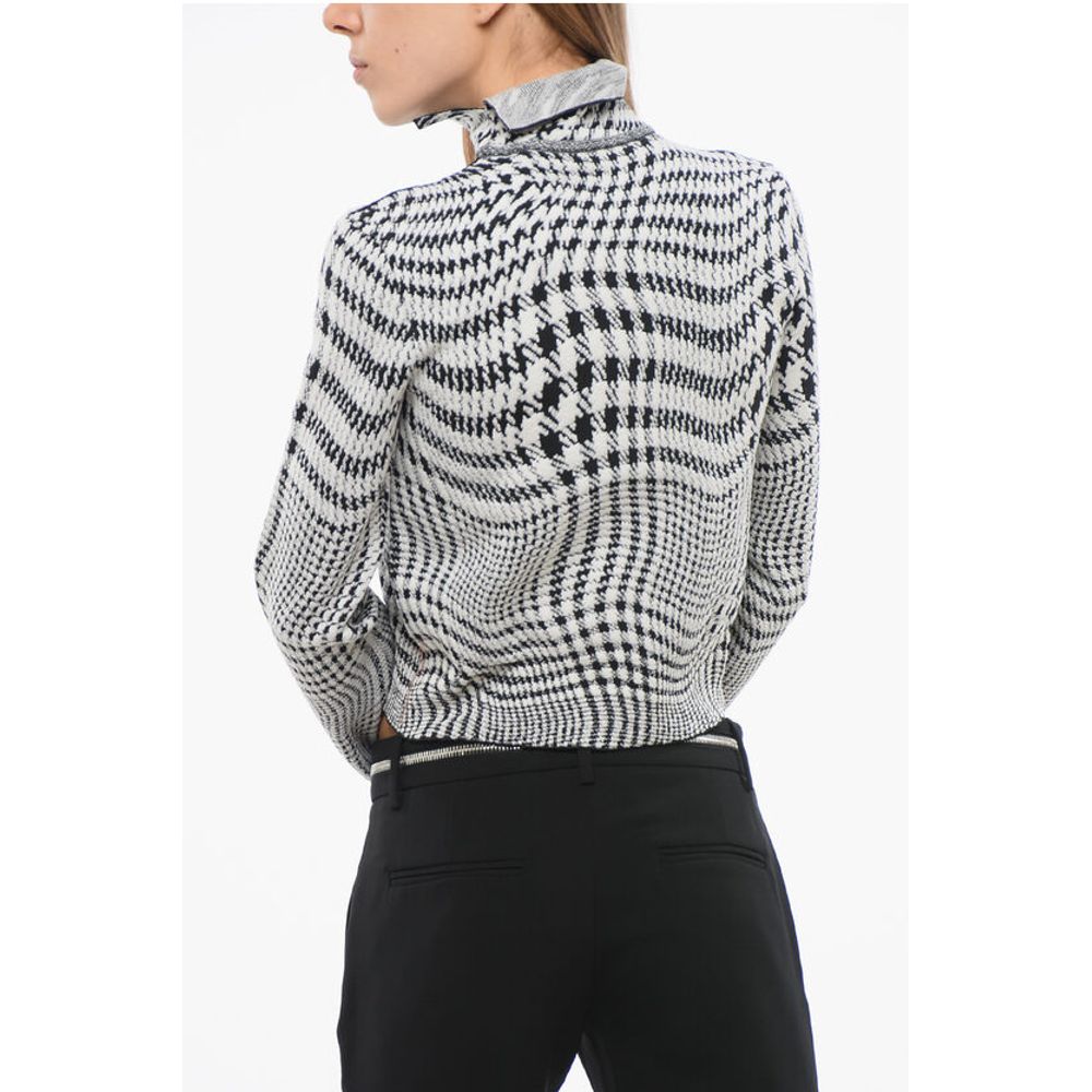 Burberry Rollkragenpullover aus Stretchwolle mit Hahnentritt-Muster