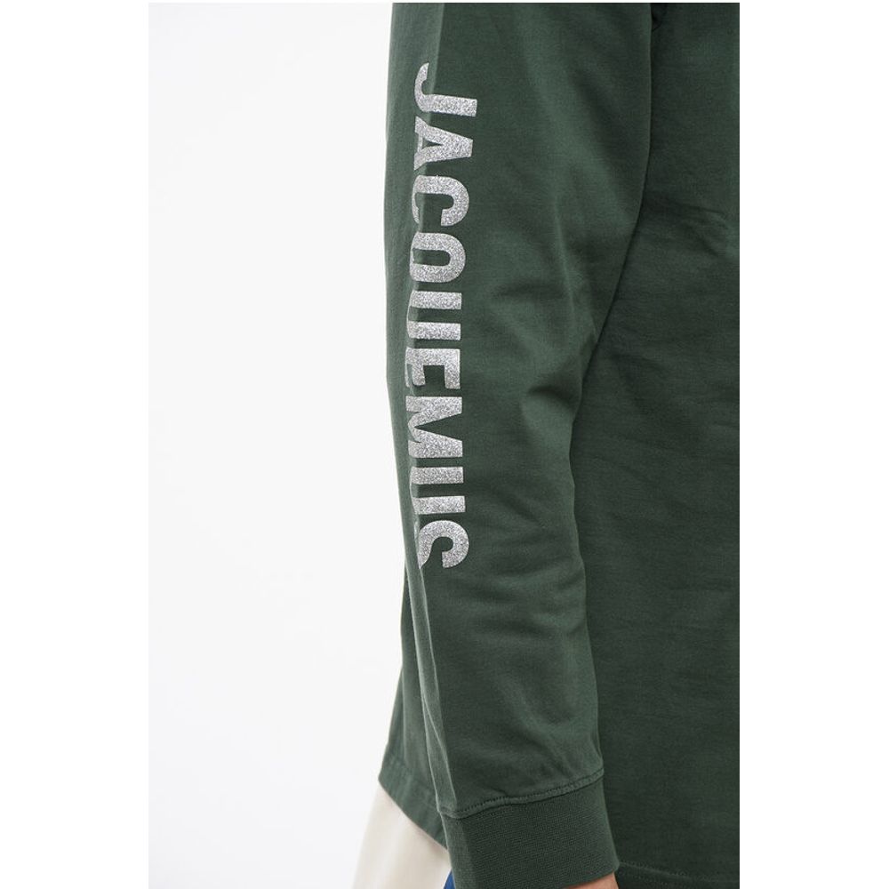 Jacquemus BRILHO Baumwoll-T-Shirt mit Rundhalsausschnitt und glitzerndem Logo