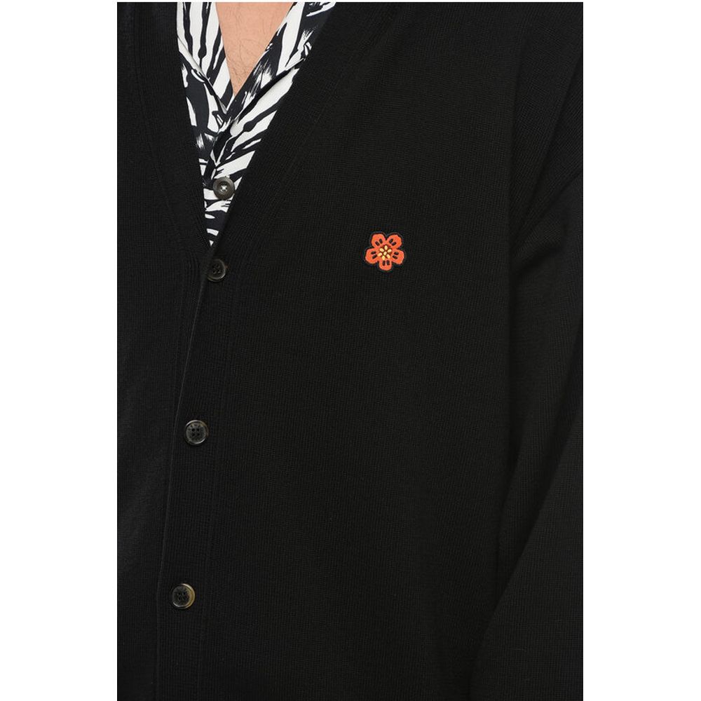 Kenzo V-Ausschnitt BOKE FLOWER Woll-Strickjacke