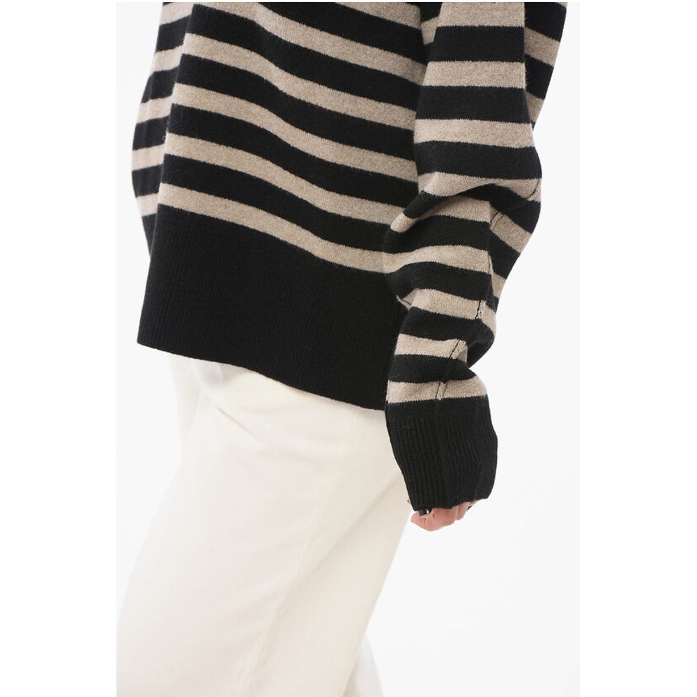 Rag&Bone Gestreifter Pullover aus Wollmischung mit Polokragen und Markise