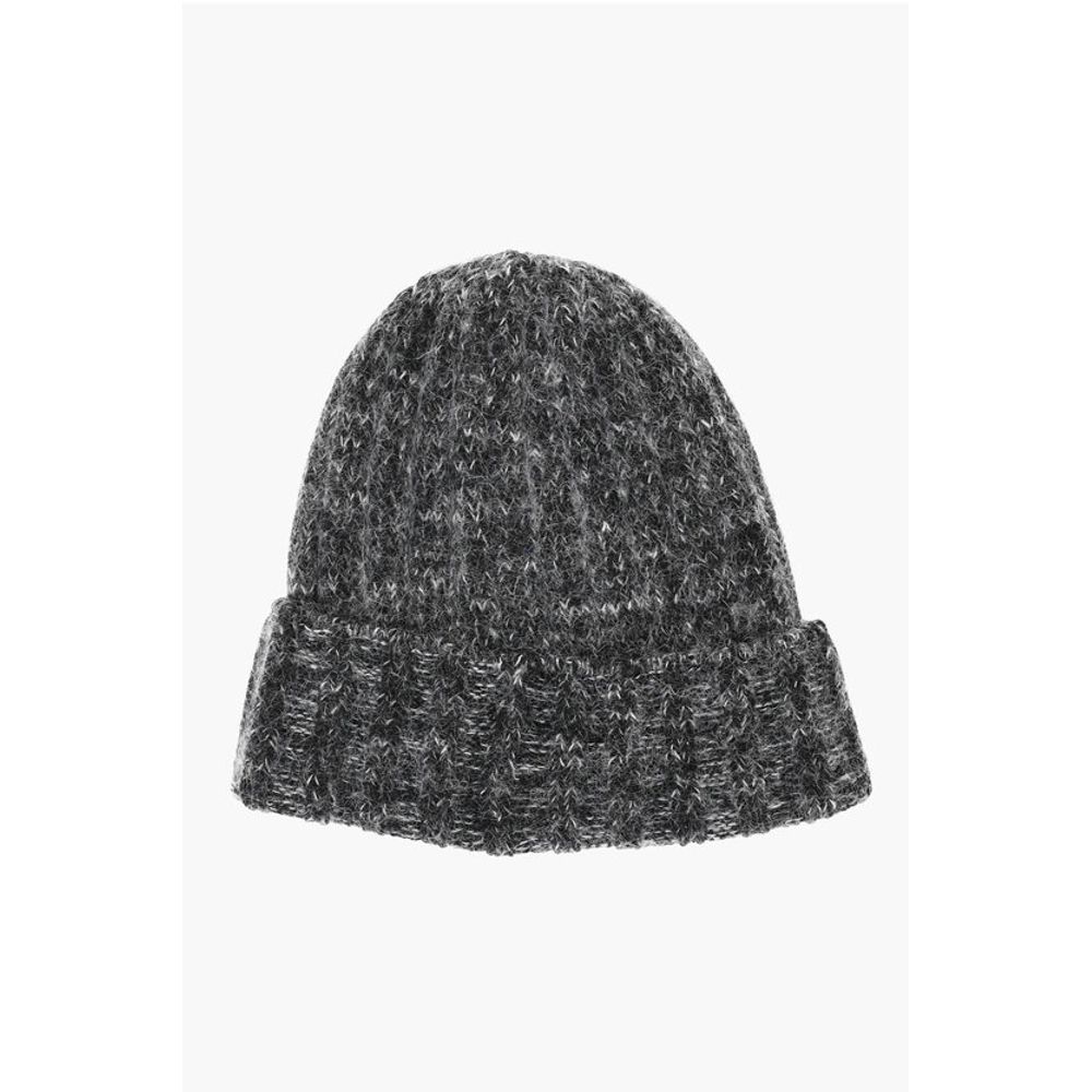 Saint Laurent Beanie aus Wollmischung mit Logoaufnäher