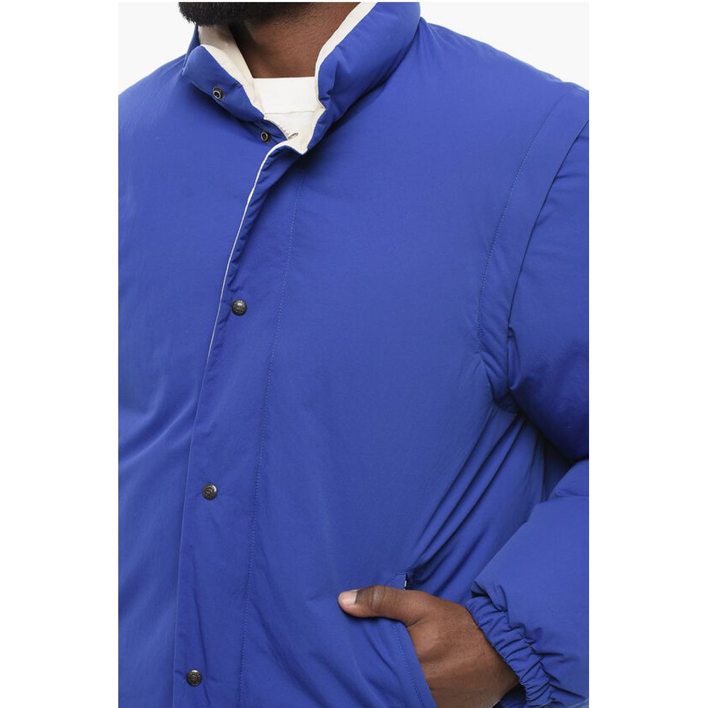 Gucci Nylon-Daunenjacke mit gesticktem Logo und abnehmbaren Ärmeln