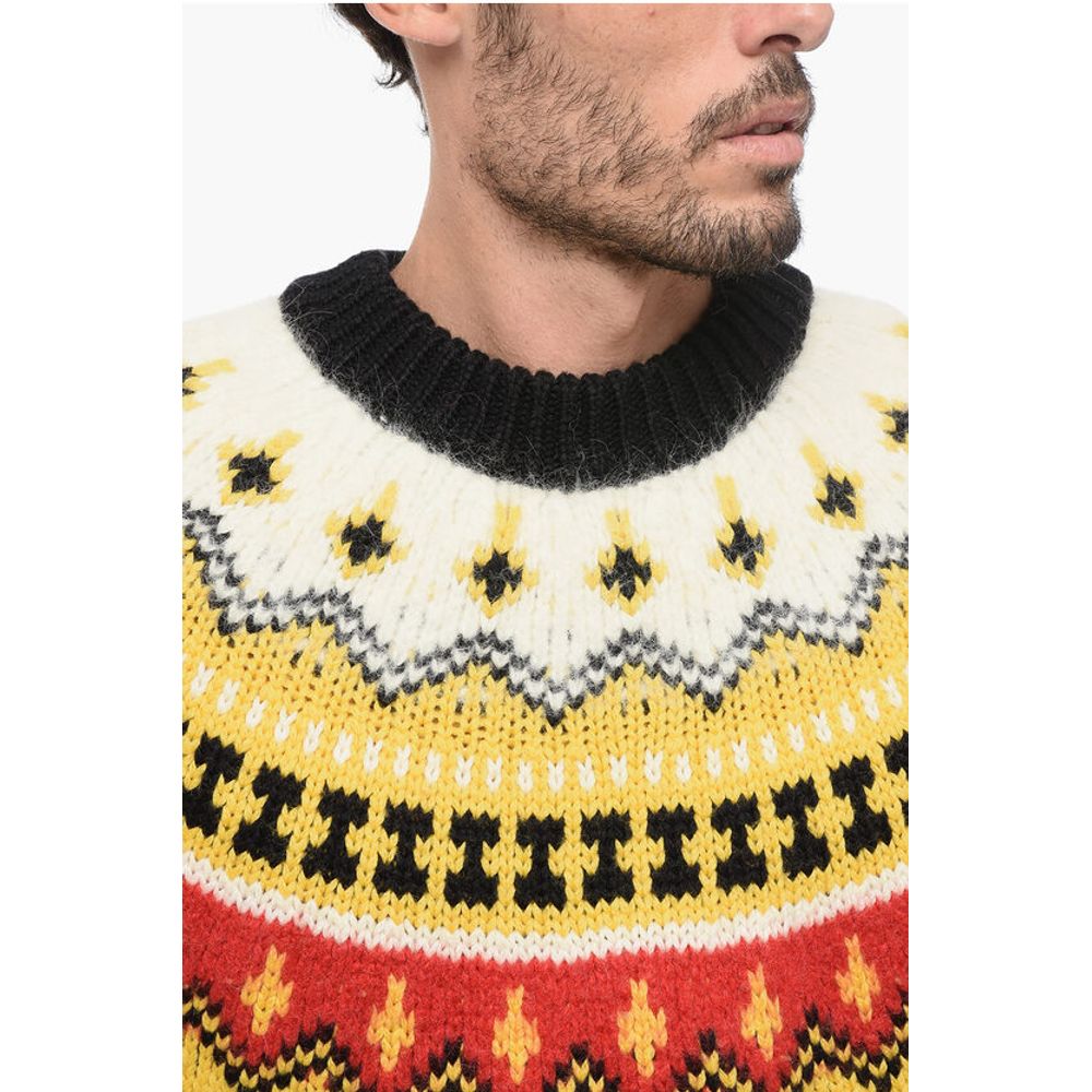 Moncler GRENOBLE Pullover aus Wollmischung mit Rundhalsausschnitt und Fairisle-Motiv