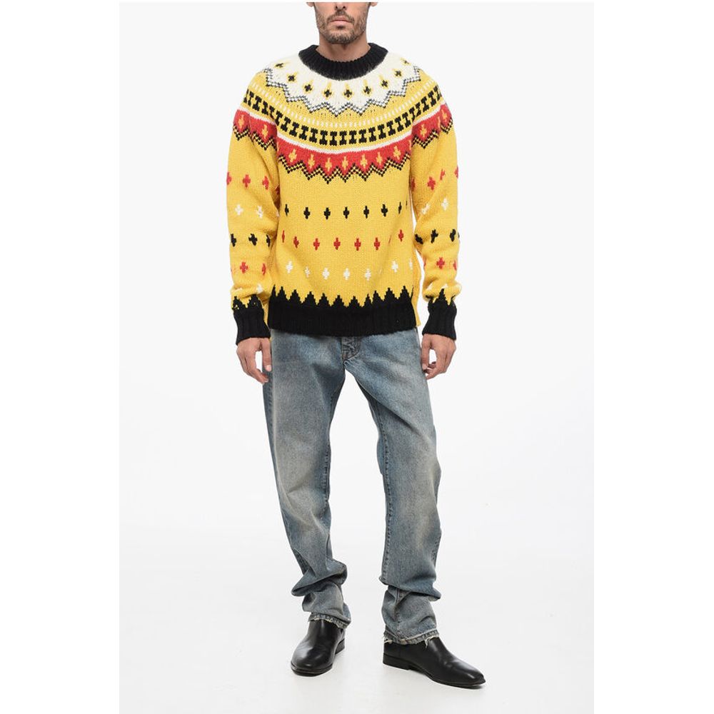 Moncler GRENOBLE Pullover aus Wollmischung mit Rundhalsausschnitt und Fairisle-Motiv
