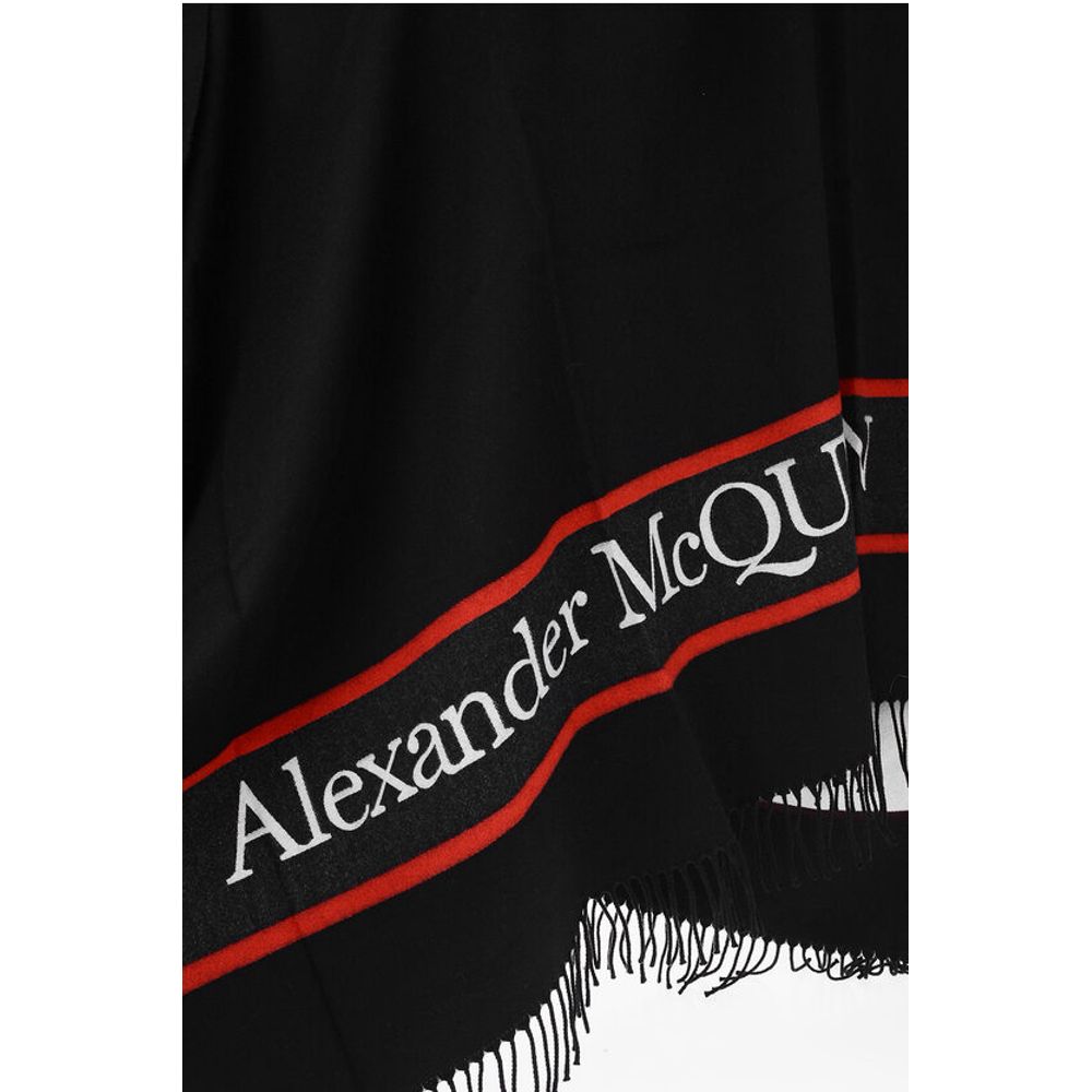 Alexander McQueen BLOWN UP Maxischal aus Wolle und Kaschmir mit kontrastierenden Details