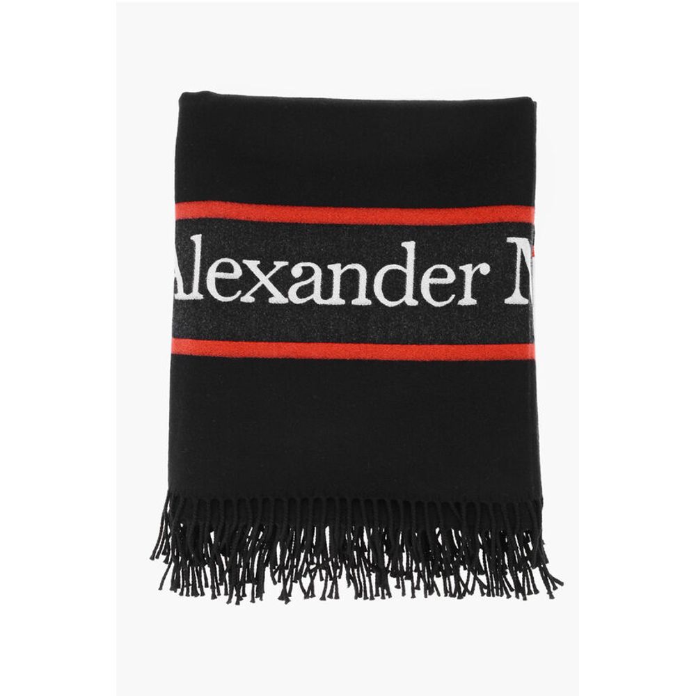 Alexander McQueen BLOWN UP Maxischal aus Wolle und Kaschmir mit kontrastierenden Details