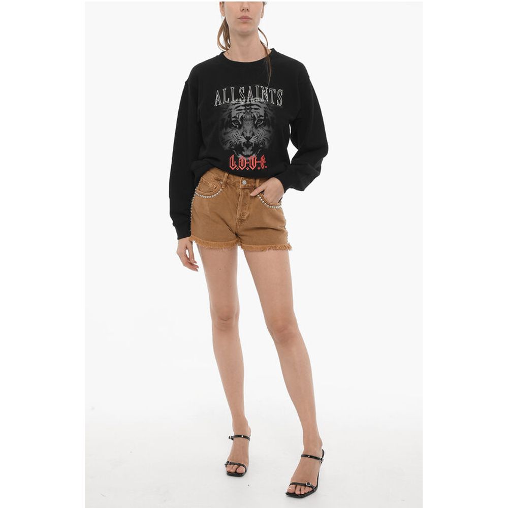 AllSaints HEIDI Shorts mit ausgefranstem Saum und Nieten