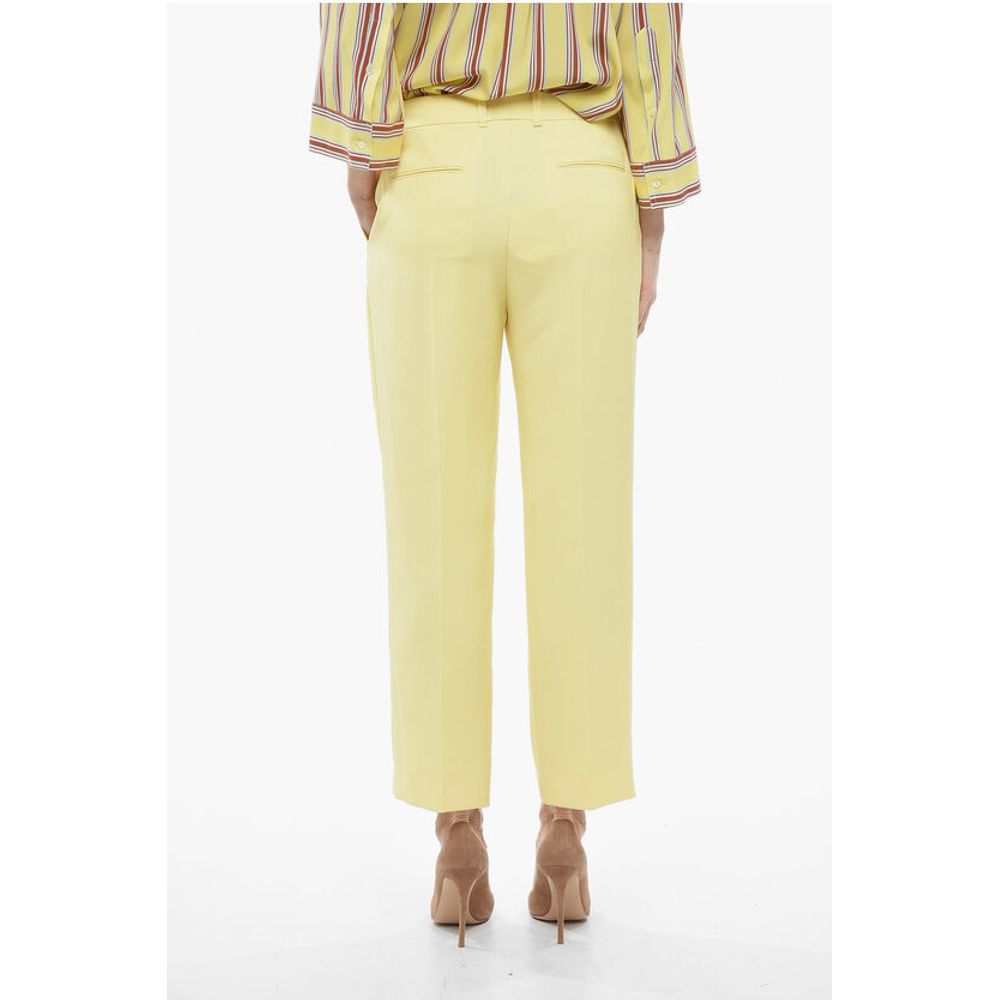Chloé Hochtaillierte Seidenhose mit Bundfalten