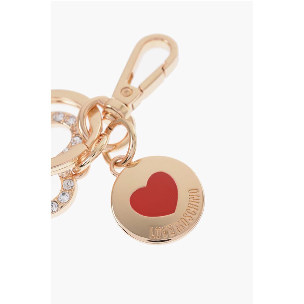 Moschino LOVE Schlüsselanhänger mit Goldeffekt und herzförmigem Charme