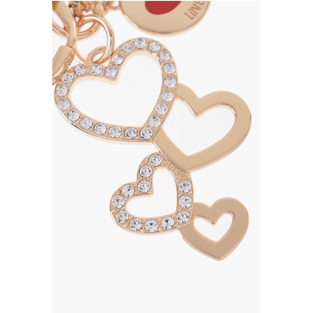Moschino LOVE Schlüsselanhänger mit Goldeffekt und herzförmigem Charme