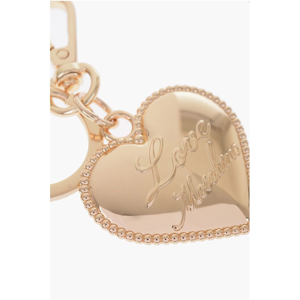 Moschino LOVE Schlüsselanhänger mit Goldeffekt und herzförmigem Charme