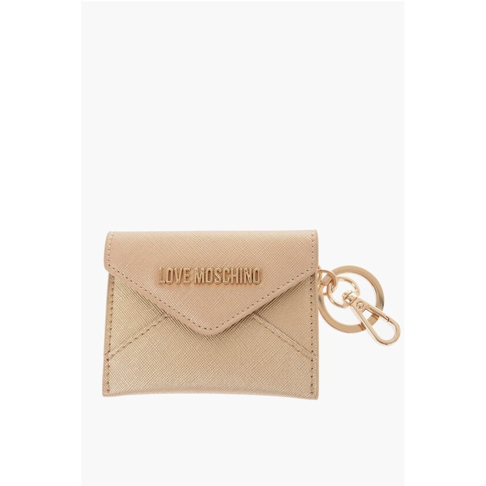 Moschino LOVE Saffiano-Kunstleder-Schlüsselanhänger mit Umschlag