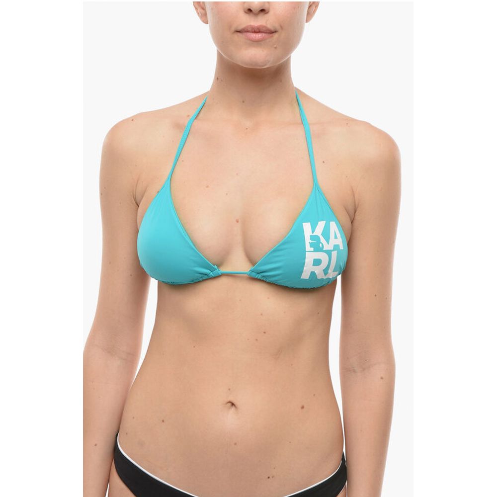Karl Lagerfeld Logo bedrucktes Triangel-Bikini-Oberteil